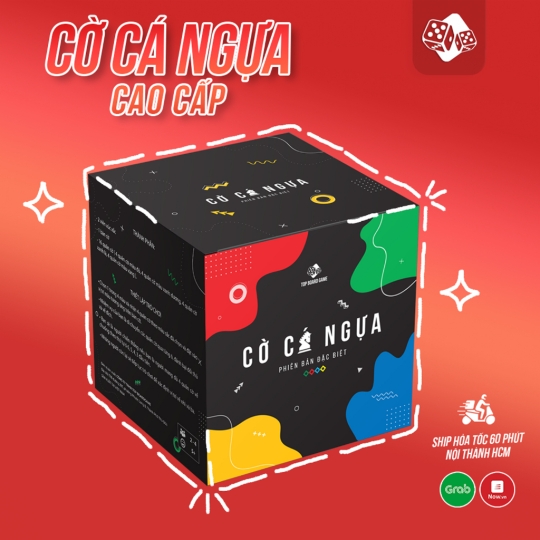 Cờ Cá Ngựa Top Boardgame phiên bản Cao cấp, quân cờ ngựa đẹp, bàn chơi và hộp đựng dày và chống nước