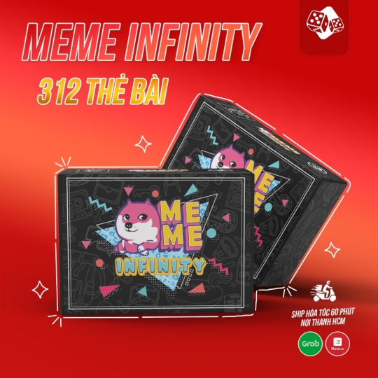 Bộ bài MEME INFINITY phiên bản vô hạn 312 thẻ bài boardgame chủ đề học đường, tình yêu, bạn bè TOP BOARDGAME
